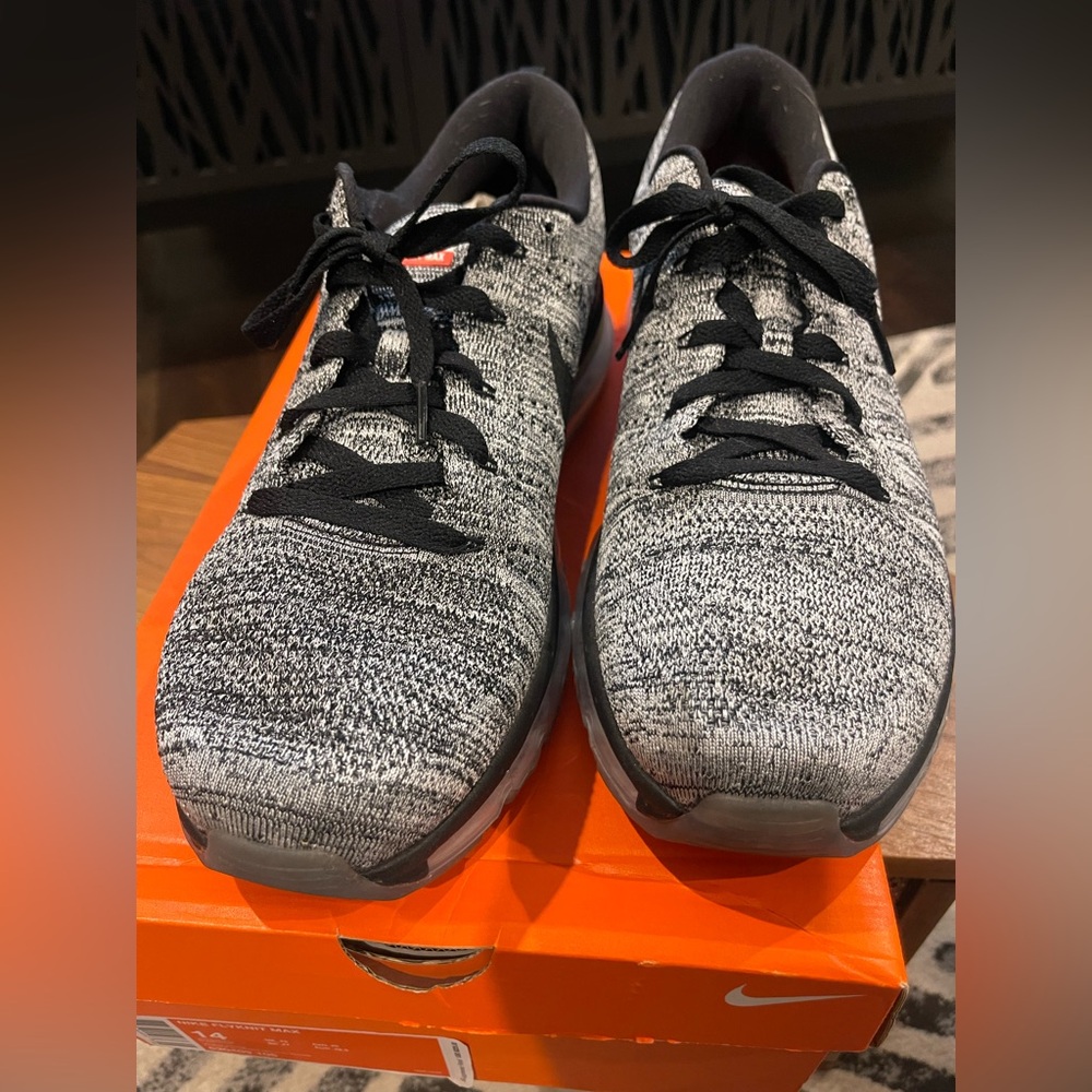Nike Flyknit Max White and Black Sneakers